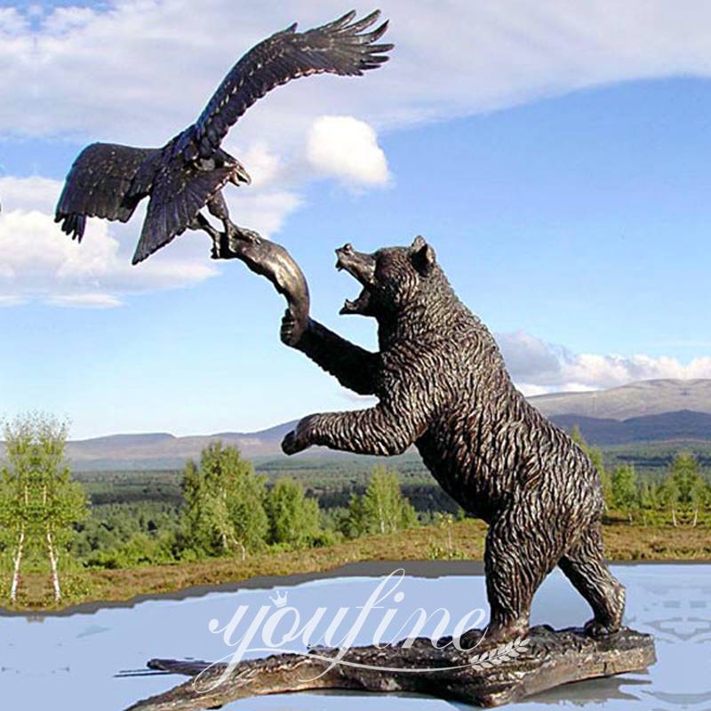 Bronze Bear Animal Sculpture Large Standing Grizzly Art BOK1-328 - Bronze Bear Statues - 9