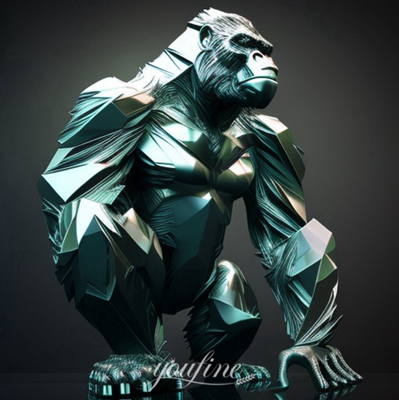 life size gorilla statue with mod