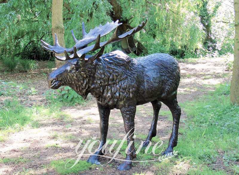 Life-size Bronze Moose Statue Garden Decor for Sale BOK1-329 - Bronze Deer Sculpture - 11