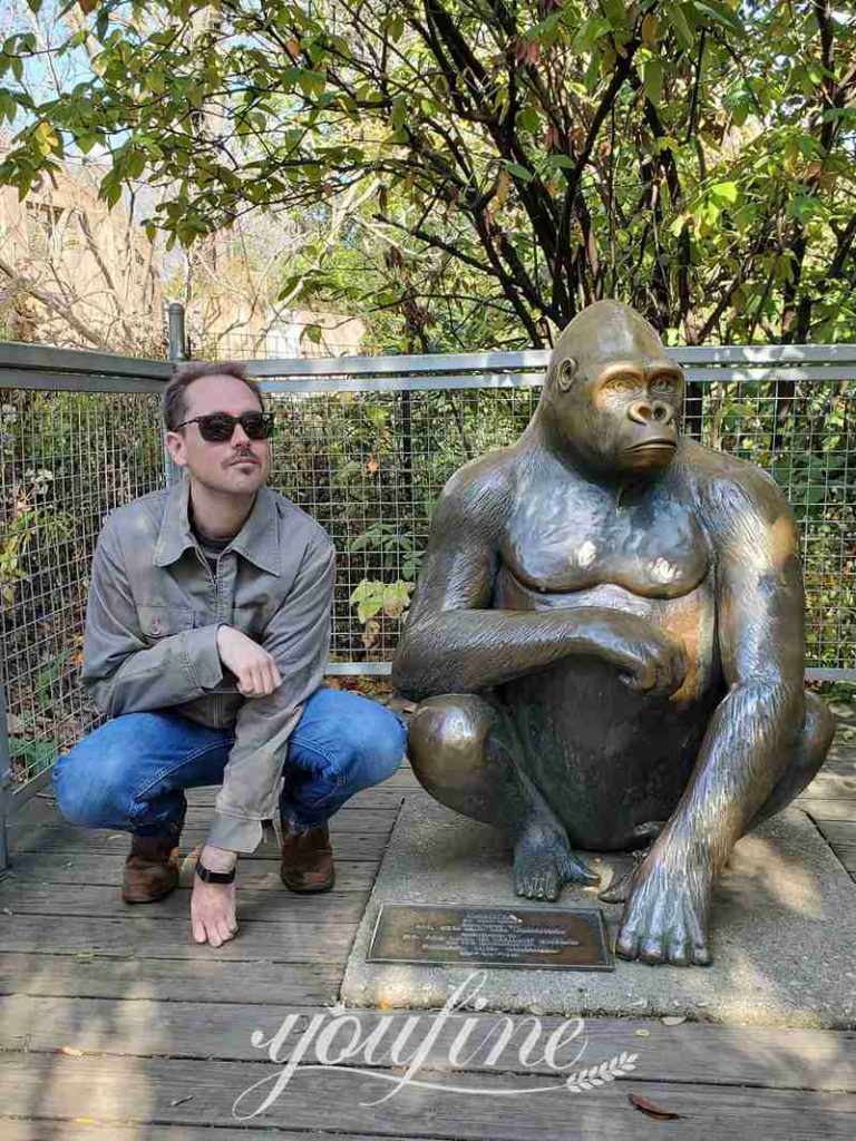 Life Size Monkey Statue for Belgrade Zoo BOK1-322 - Bronze Monkey Statue - 17