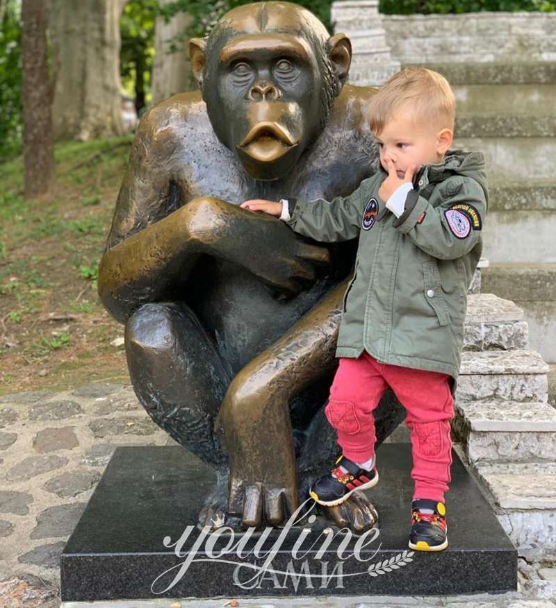 Life Size Monkey Statue for Belgrade Zoo BOK1-322 - Bronze Monkey Statue - 2
