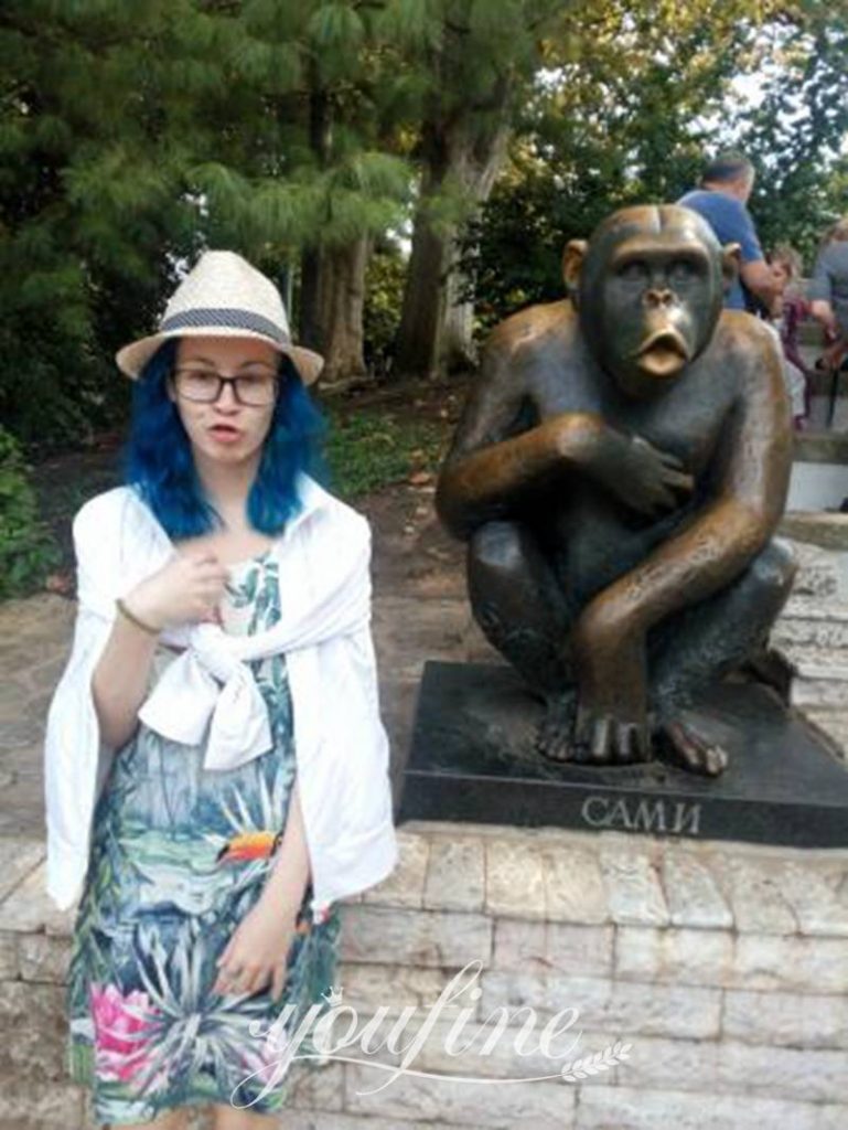Life Size Monkey Statue for Belgrade Zoo BOK1-322 - Bronze Monkey Statue - 4