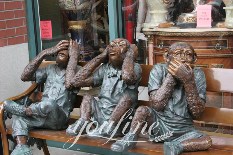 Life Size Monkey Statue for Belgrade Zoo BOK1-322 - Bronze Monkey Statue - 7