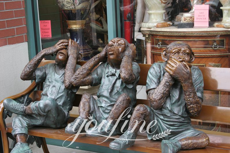 Bronze Monkey Statue Art Belgrade Zoo Decor Factory Supplier BOK1-322 - Other Animal sculptures - 7