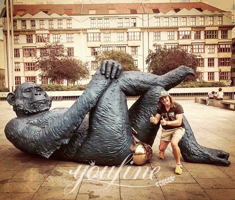 Life Size Monkey Statue for Belgrade Zoo BOK1-322 - Bronze Monkey Statue - 14