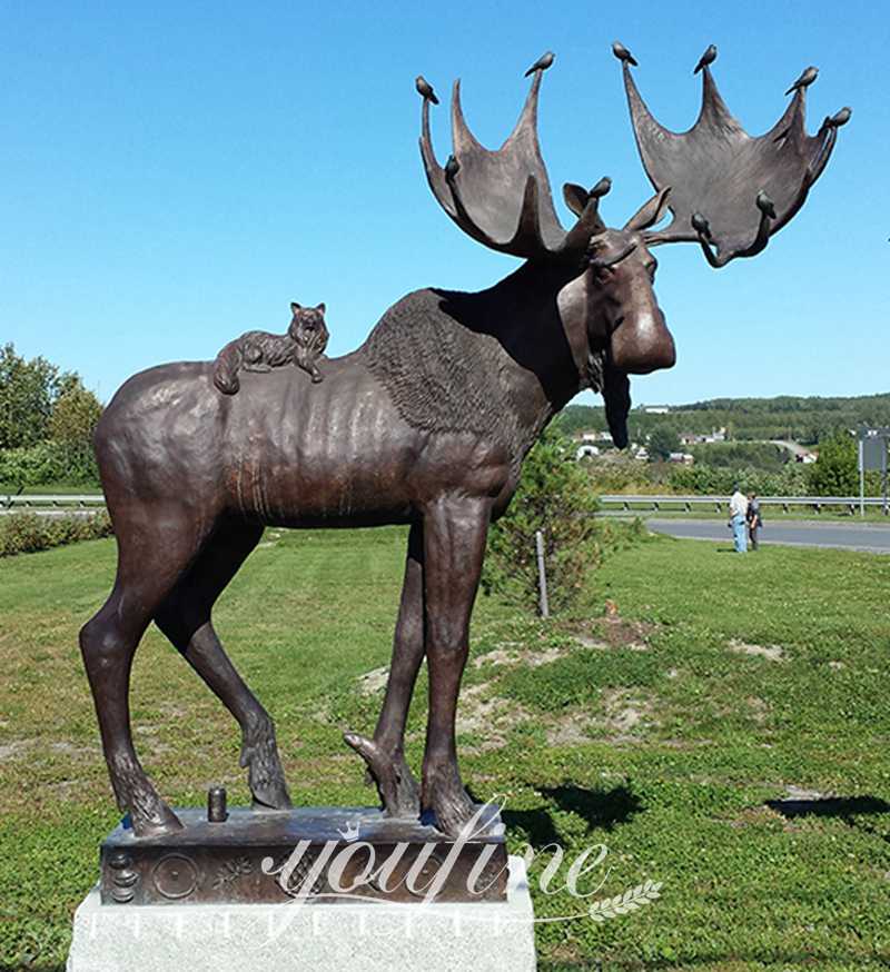 Life-size Bronze Moose Statue Garden Decor for Sale BOK1-329 - Bronze Deer Sculpture - 4