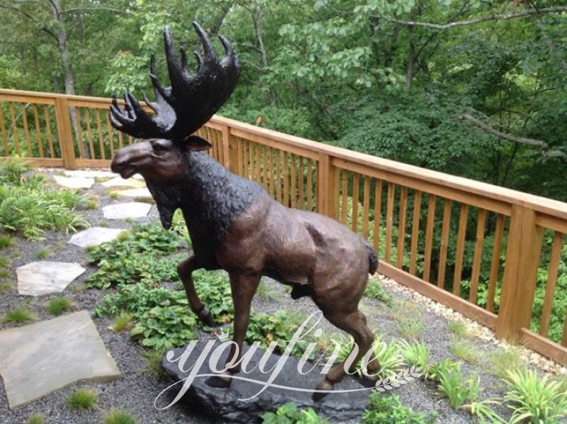 Life-size Bronze Moose Statue Garden Decor for Sale BOK1-329 - Bronze Deer Sculpture - 5