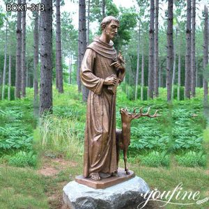Outdoor Bronze Religious St Francis Sculpture for Garden for Sale BOK1-313