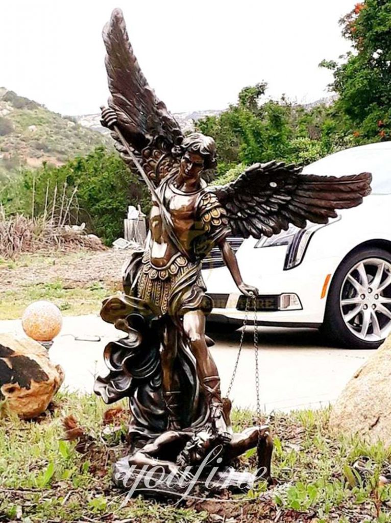 Bronze Famous St Michael Statue for Outdoor Garden for Sale BOK1-315 - Bronze Saint Sculpture - 8