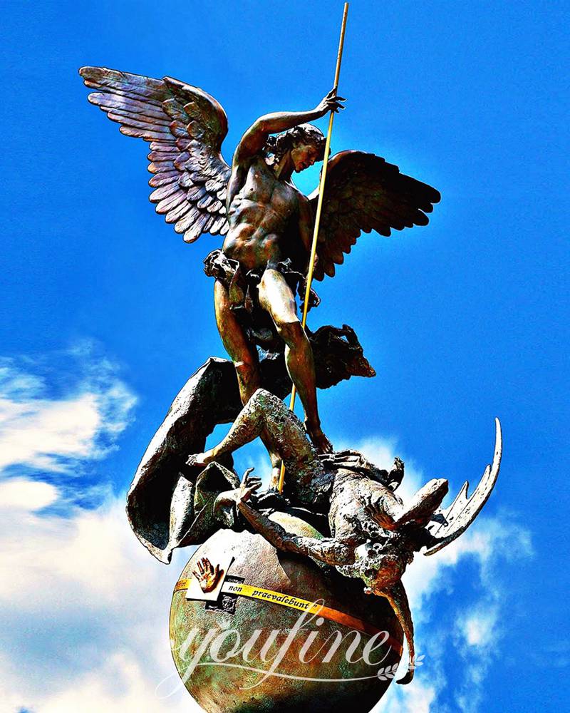 Bronze Famous St Michael Statue for Outdoor Garden for Sale BOK1-315 - Bronze Saint Sculpture - 5