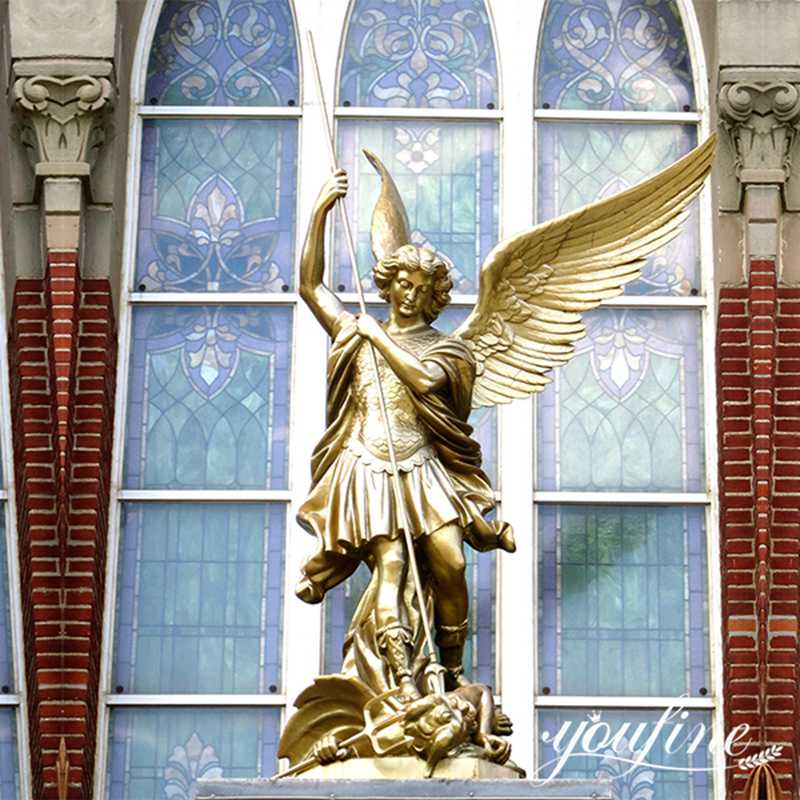 Bronze Famous St Michael Statue for Outdoor Garden for Sale BOK1-315 - Bronze Saint Sculpture - 12