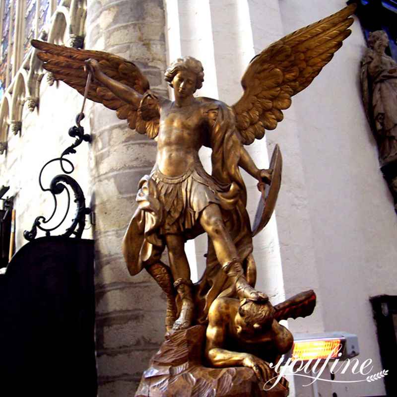 Bronze Famous St Michael Statue for Outdoor Garden for Sale BOK1-315 - Bronze Saint Sculpture - 13