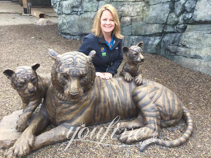 Large Bronze Jungle Tiger Statue Outdoor Decor for Sale BOK1-311 - Other Animal sculptures - 5