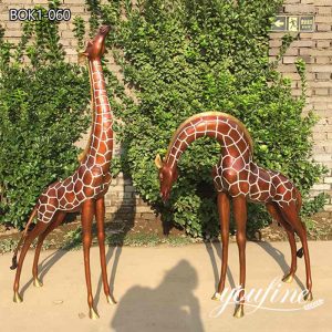 Bronze 6-Foot Giraffe Statue for Garden Home Decor Supplier BOK1-060