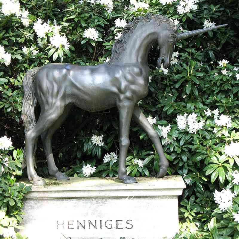 Lifesize Mystical Bronze Unicorn Statue BOK1-348 - Bronze Horse Statues - 1