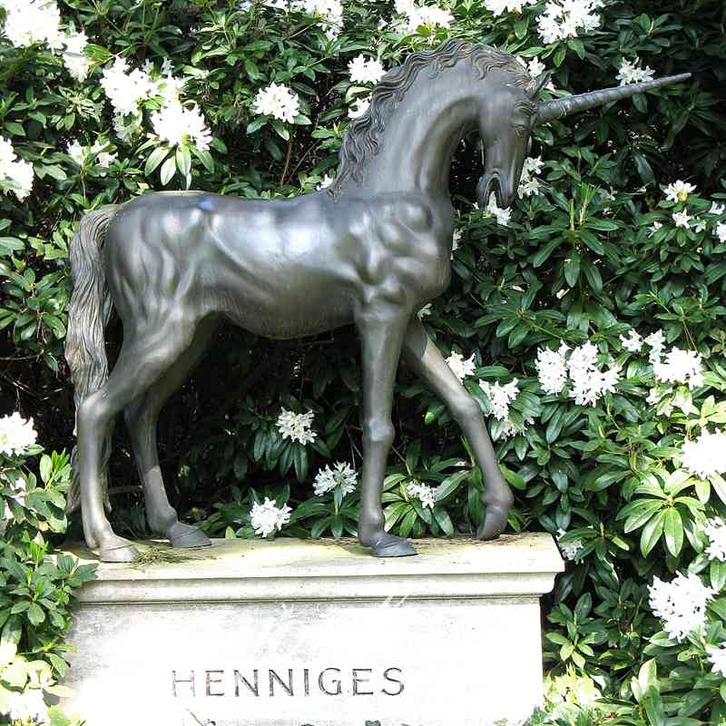 Lifesize Mystical Bronze Unicorn Statue Garden Decor Supplier BOK1-348 - Bronze Horse Statues - 1