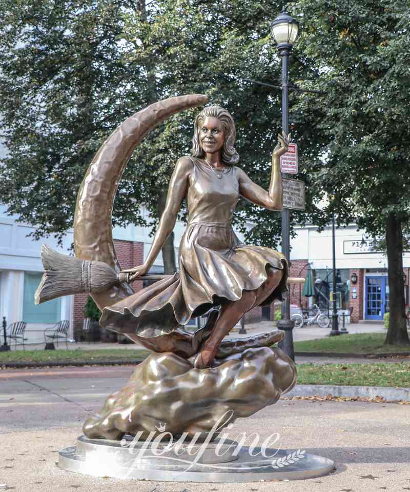 Famous Bronze Bewitched Statue in Salem Witch Decor Replica BOK1-349 - Bronze Famous Sculpture - 7