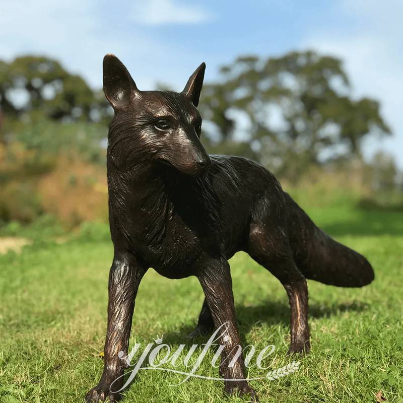 Life-size Bronze Wolf Garden Family Statue Outdoor Art BOK1-353 - Bronze Wolf Statue - 13