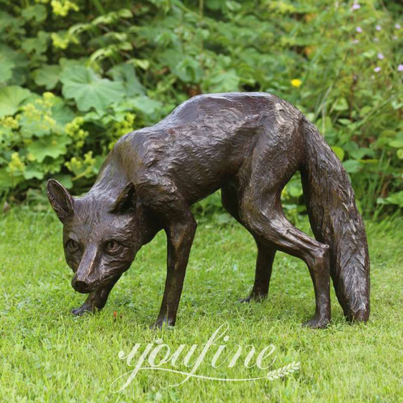 Life-size Bronze Wolf Garden Family Statue Outdoor Art BOK1-353 - Bronze Wildlife Sculpture - 7