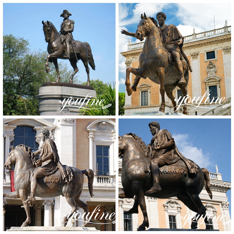 Famous Equestrian Statue of a Man on a Horse Park Decor Supplier BOK1-355 - Bronze Animal Sculpture - 5