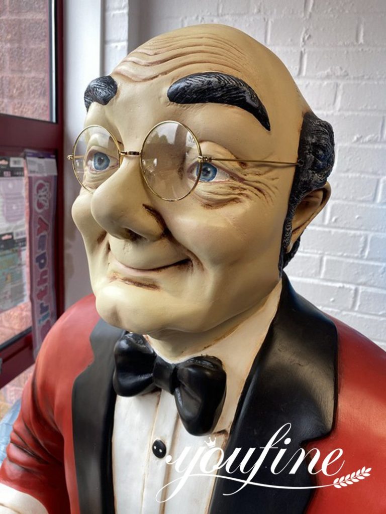 Custom Fiberglass Butler Statue with Tray Manufacturer FOKK-010 - Fiberglass Statue - 3