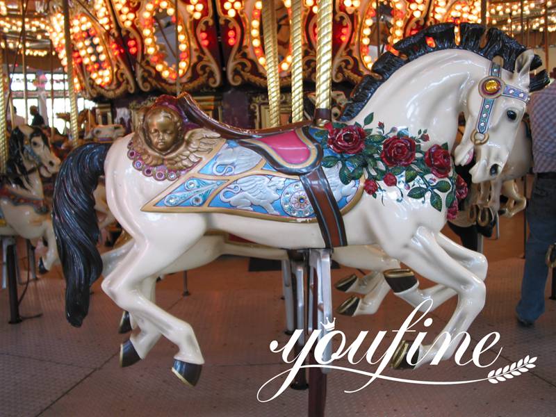 Full-Size Fiberglass Horse Carousel Sculpture Direct Factory FOKK-008 - Fiberglass Statue - 10