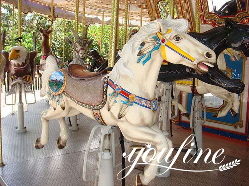 Full-Size Fiberglass Horse Carousel Sculpture Direct Factory FOKK-008 - Fiberglass Statue - 8