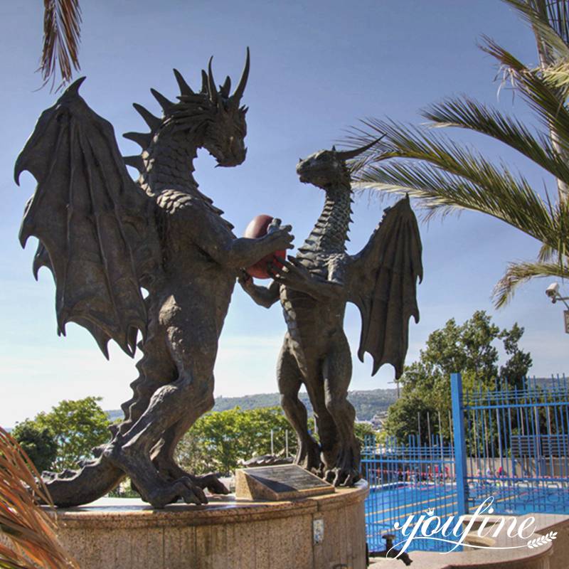 Giant Bronze Dragon in Love Garden Statue Outdoor Decor Supplier BOK1-357 - Bronze Animal Sculpture - 7