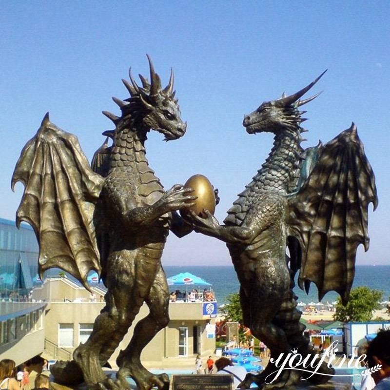 Giant Bronze Dragon in Love Garden Statue Outdoor Decor Supplier BOK1-357 - Bronze Animal Sculpture - 1