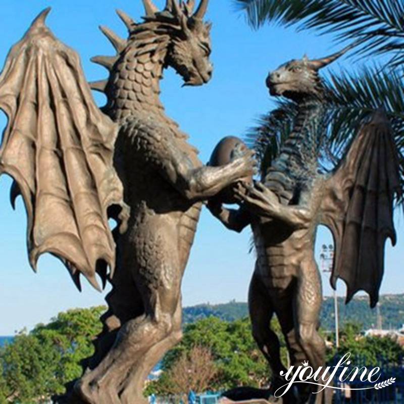 Giant Bronze Dragon in Love Garden Statue Outdoor Decor Supplier BOK1-357 - Bronze Animal Sculpture - 4