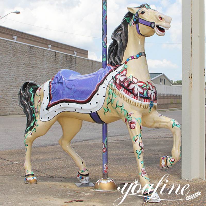 Full-Size Fiberglass Horse Carousel Sculpture Direct Factory FOKK-008 - Fiberglass Statue - 7