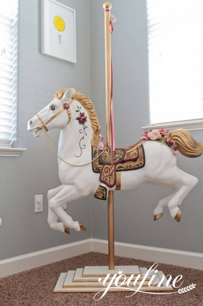 Full-Size Fiberglass Horse Carousel Sculpture Direct Factory FOKK-008 - Fiberglass Statue - 6