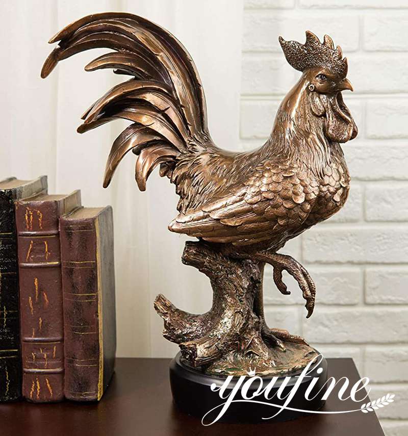 2life-size bronze chicken sculpture-YouFine Sculpture