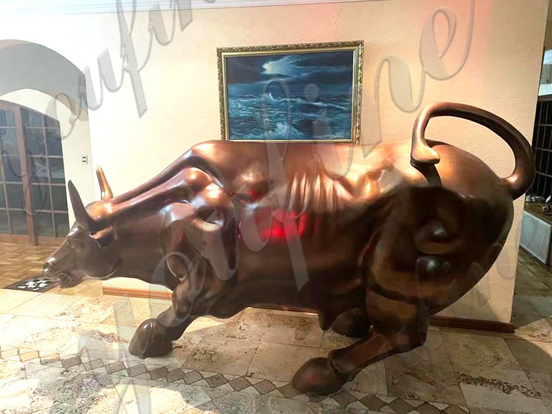 Wall Street Decoration Large Bronze Bull Statue for Sale BOKK-350 - Bronze Animal Sculpture - 6