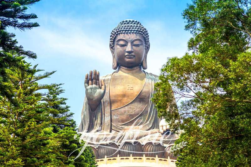 Large Antique Bronze Tian Tan Buddha Garden Statue Replica BOK1-361 - Bronze Buddha sculpture - 2