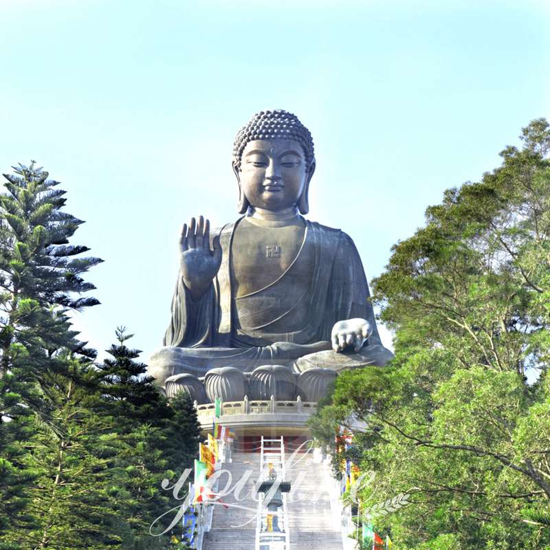 Large Antique Bronze Tian Tan Buddha Garden Statue Replica BOK1-361 - Bronze Buddha sculpture - 4