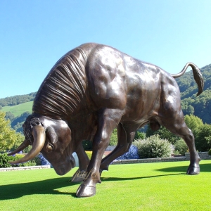 Ready to Attack Fighting Bull Statue BOKK-791