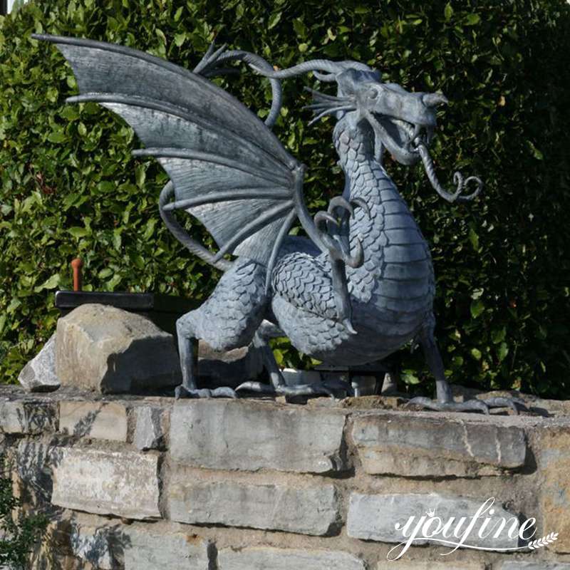 Giant Bronze Dragon in Love Garden Statue Outdoor Decor Supplier BOK1-357 - Bronze Animal Sculpture - 8