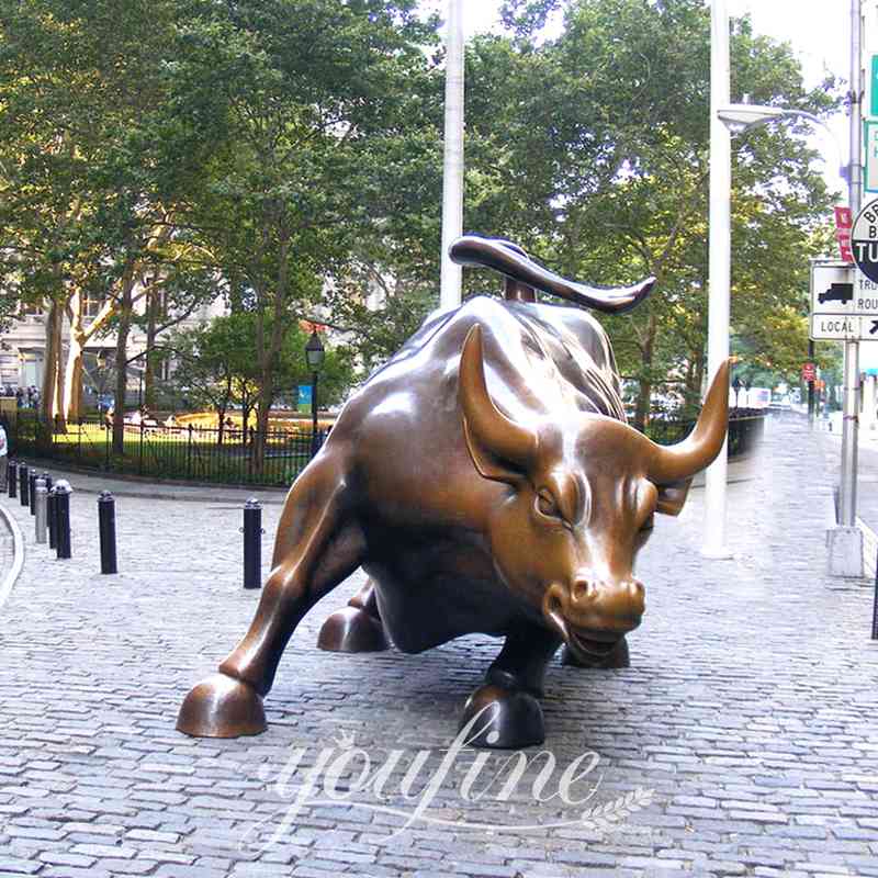 Wall Street Decoration Large Bronze Bull Statue for Sale BOKK-350 - Bronze Animal Sculpture - 1