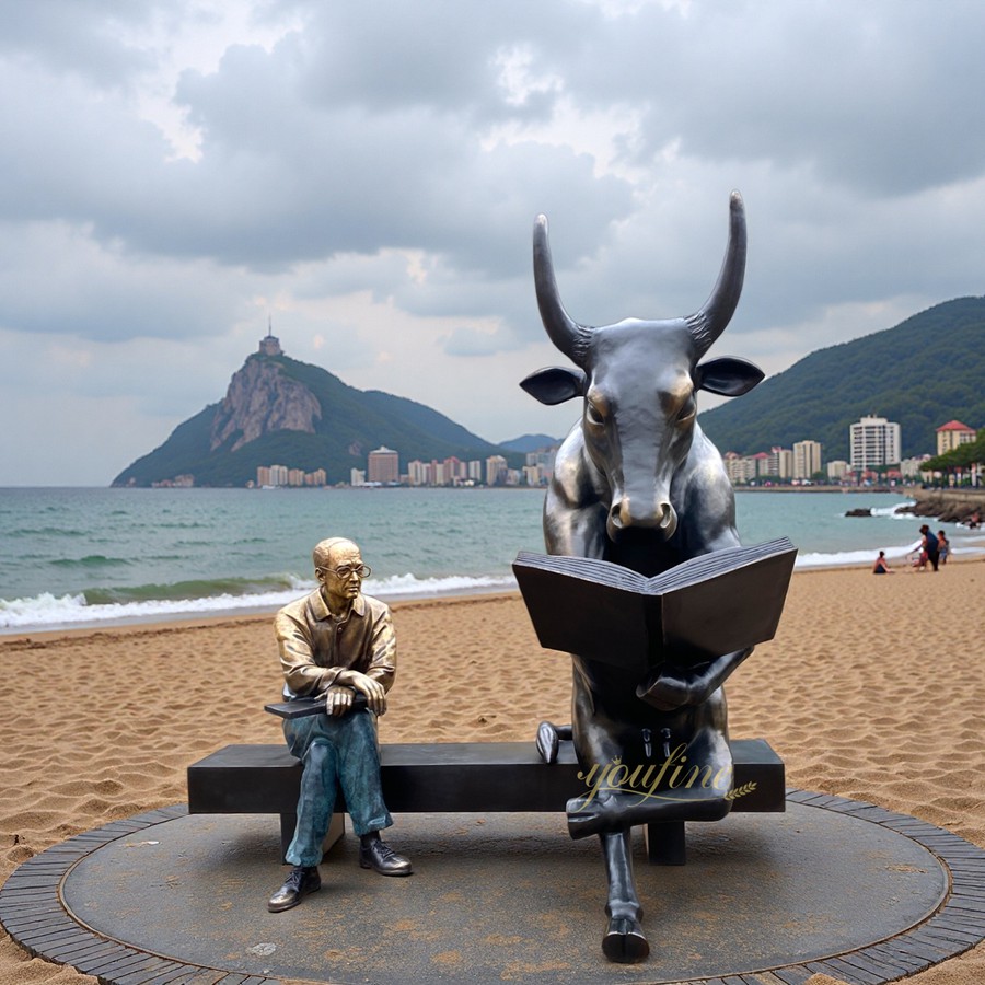 Custom Large Bronze Sitting Bull Statue BOKK-939 - Bronze Bull Sculpture - 1 Sitting Bull Statue art