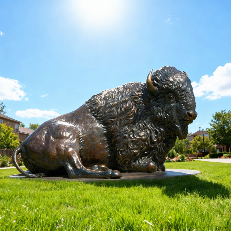 Resting Bison Sculpture
