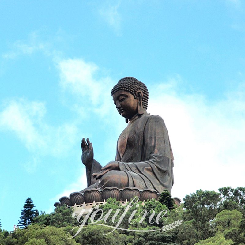 Large Antique Bronze Tian Tan Buddha Garden Statue Replica BOK1-361 - Bronze Buddha sculpture - 3