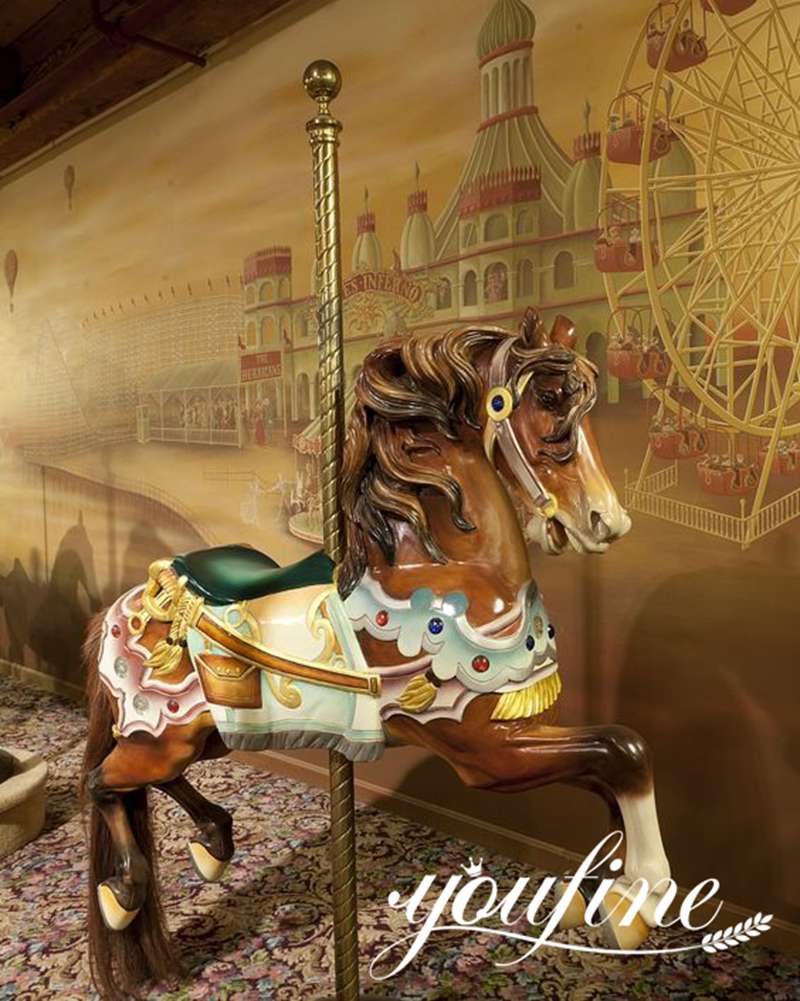 Full-Size Fiberglass Horse Carousel Sculpture Direct Factory FOKK-008 - Fiberglass Statue - 13