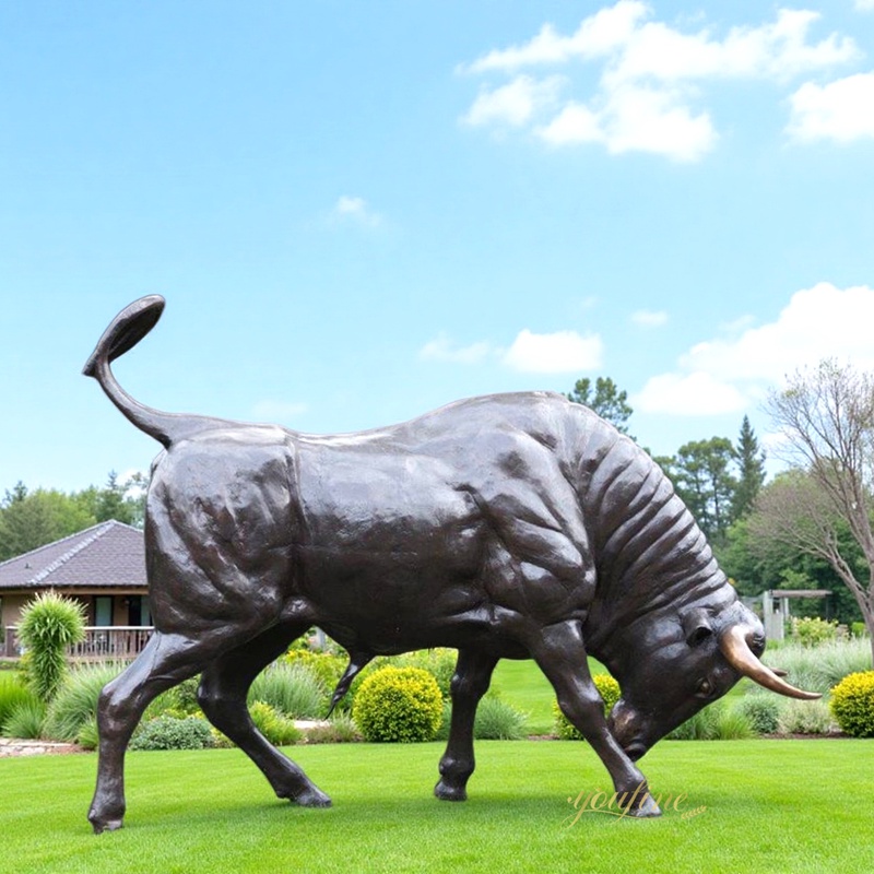 black Fighting Bull Statue
