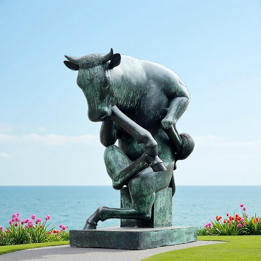 large bronze Barcelona Bull Statue