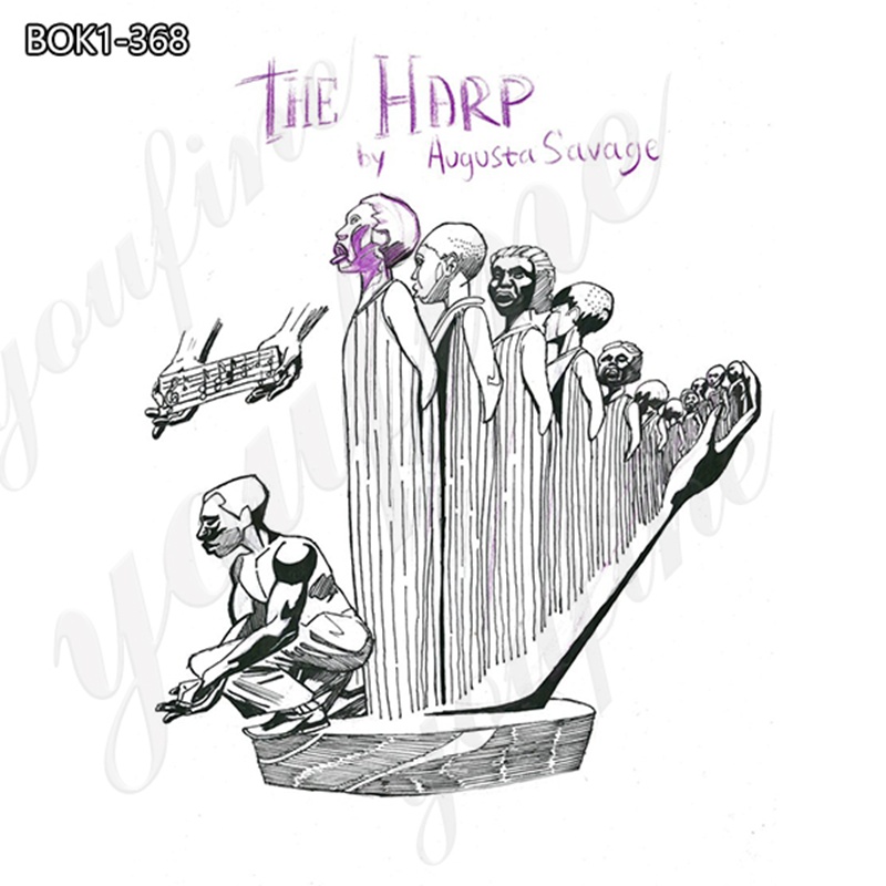 bronze The Harp sculpture for sale-YouFine Sculpture2