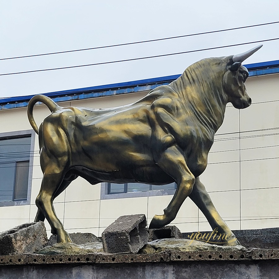 Large Metal Cow Sculpture BOKK-718 - Bronze Bull Sculpture - 6