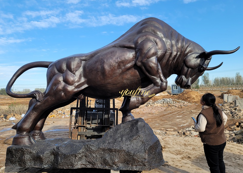 Huge Bronze Gold Bull Statue BOKK-949 - Bronze Bull Sculpture - 9
