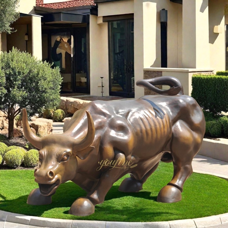 bronze wall street bull statue replica