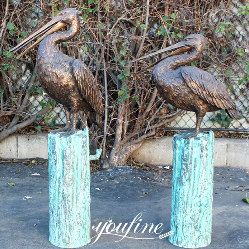 brown pelican bronze statues-YouFine Sculpture